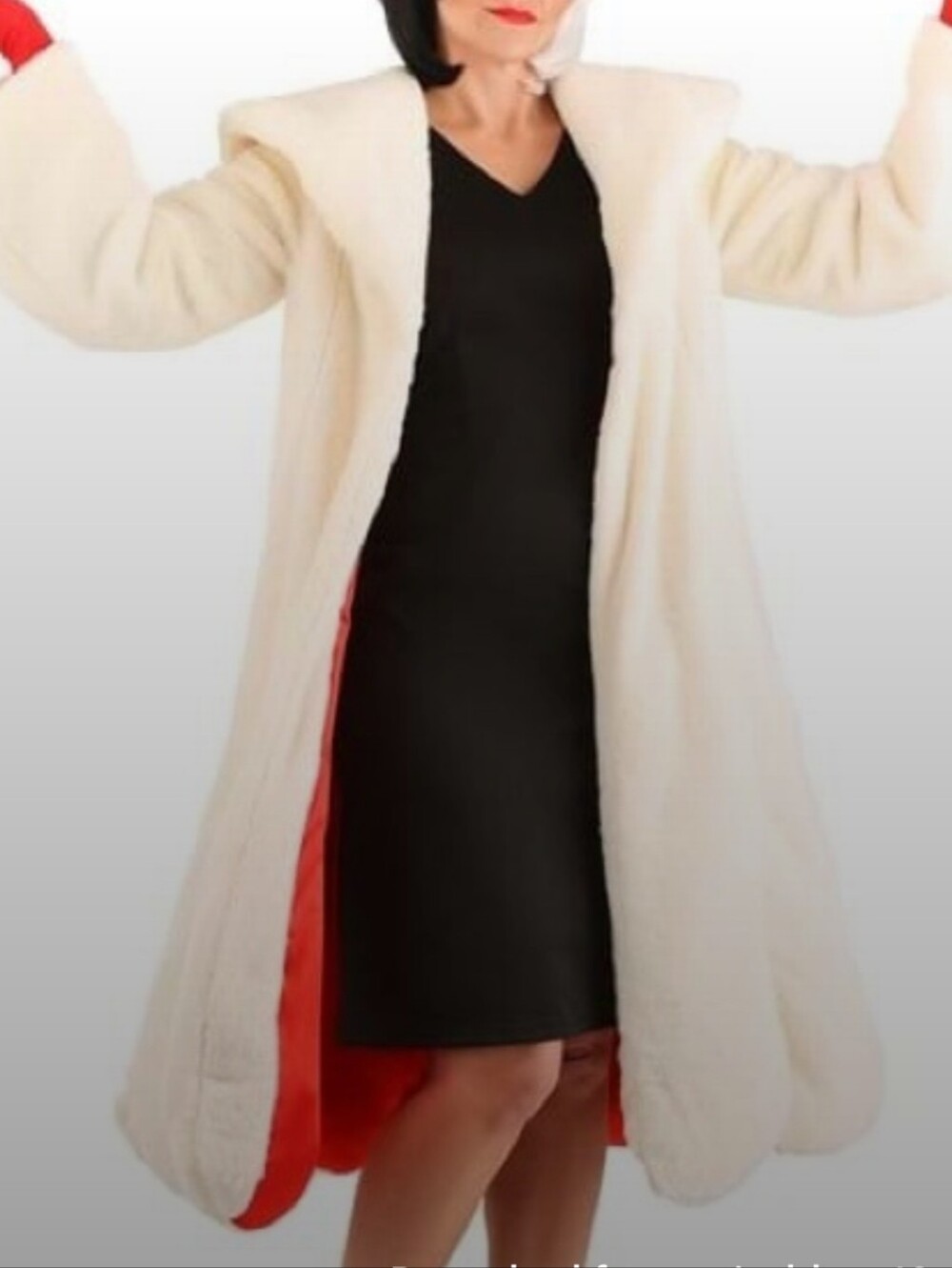 Cruella De Vil Faux Fur Costume Coat Like New- Oversized